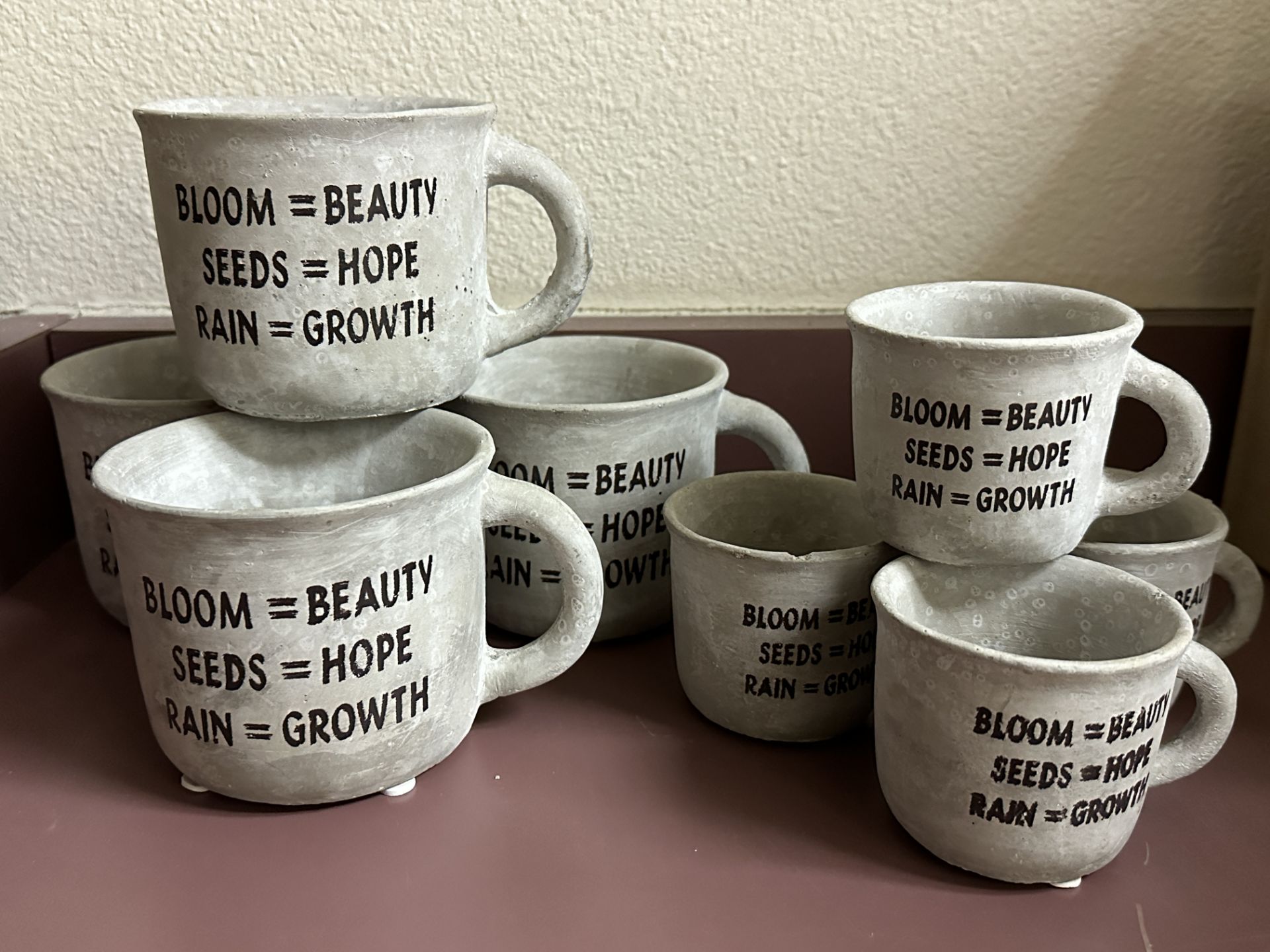 8x Flower Pot Mugs in the shape of coffee mugs