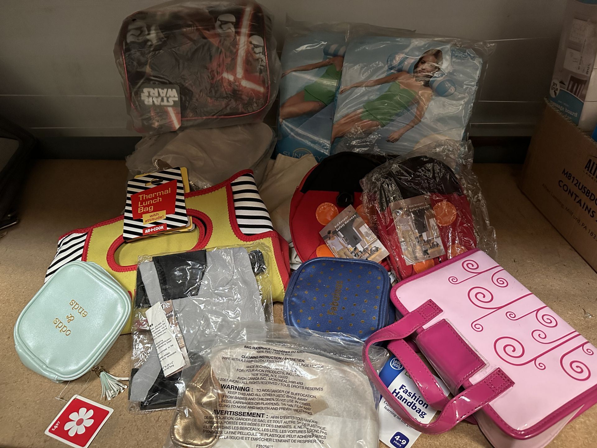 Mixed lot of handbags, totes, costmetics bags, including Starwars, etc. ARA6