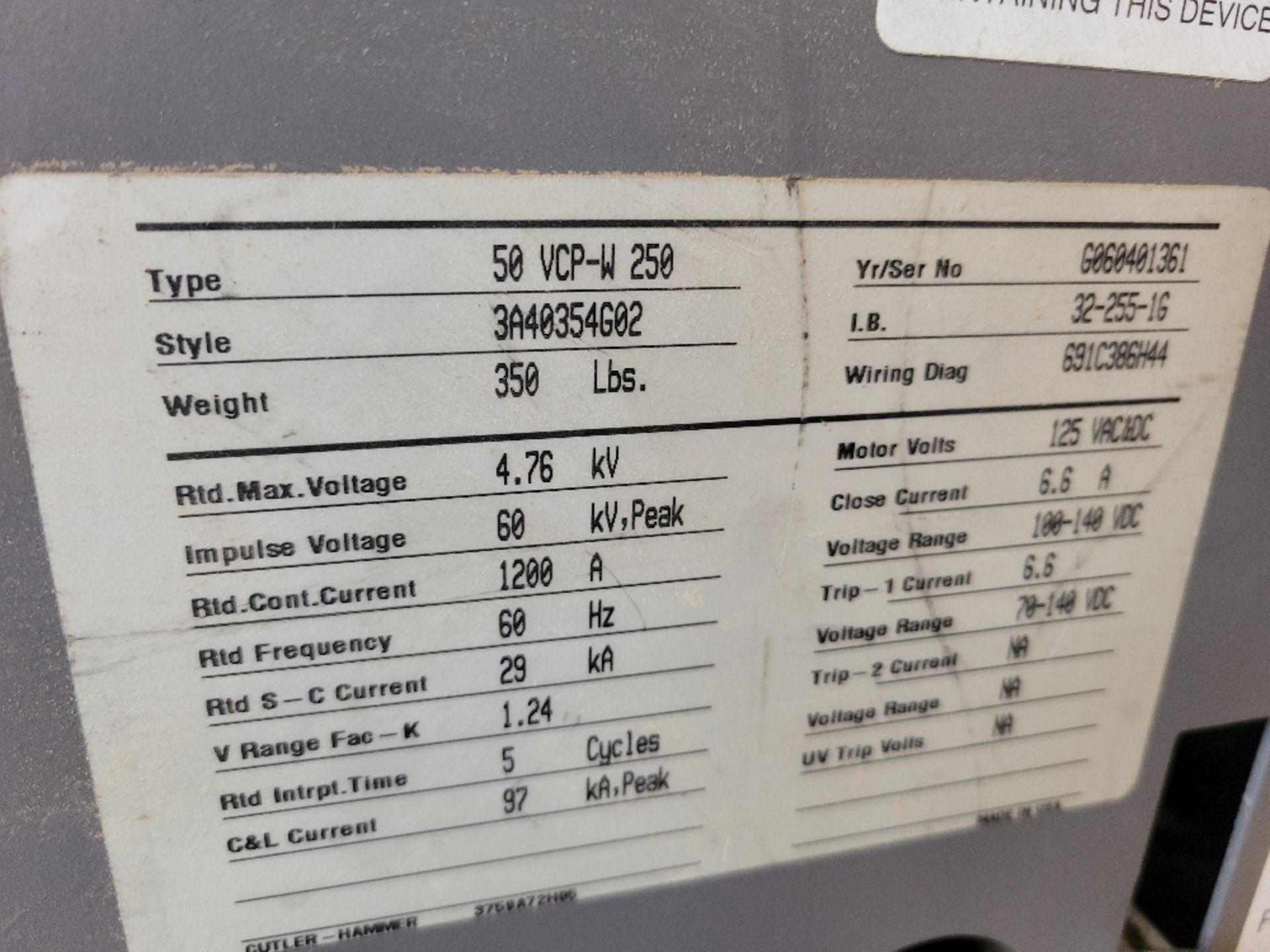 Eaton Air Circuit Breaker for Power Distribution - Image 5 of 5