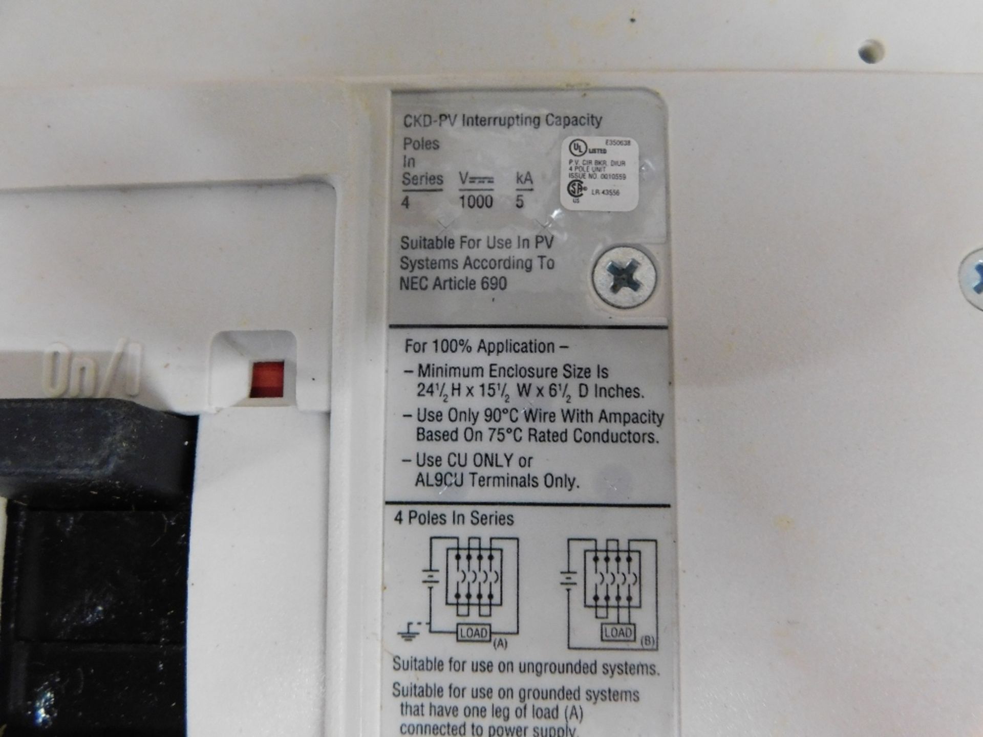 1x Eaton Unused Surplus CKDPV4250W Molded Case Breakers (MCCBs) K 4P 250A 1000V 50/60Hz 3Ph K Frame - Image 9 of 9