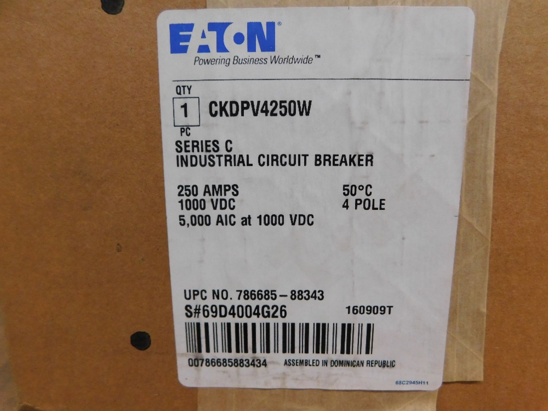 1x Eaton Unused Surplus CKDPV4250W Molded Case Breakers (MCCBs) K 4P 250A 1000V 50/60Hz 3Ph K Frame - Image 2 of 9
