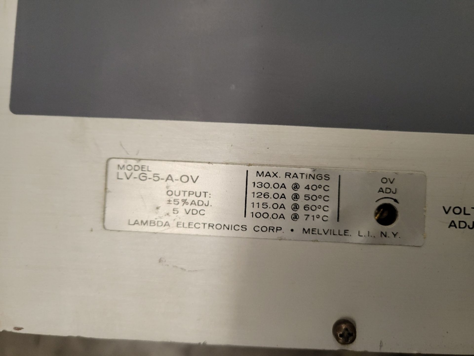 1x Lambda Electric Used Surplus LV-G-5-A-OV Other Power Supplies 80A 5V - Image 2 of 4