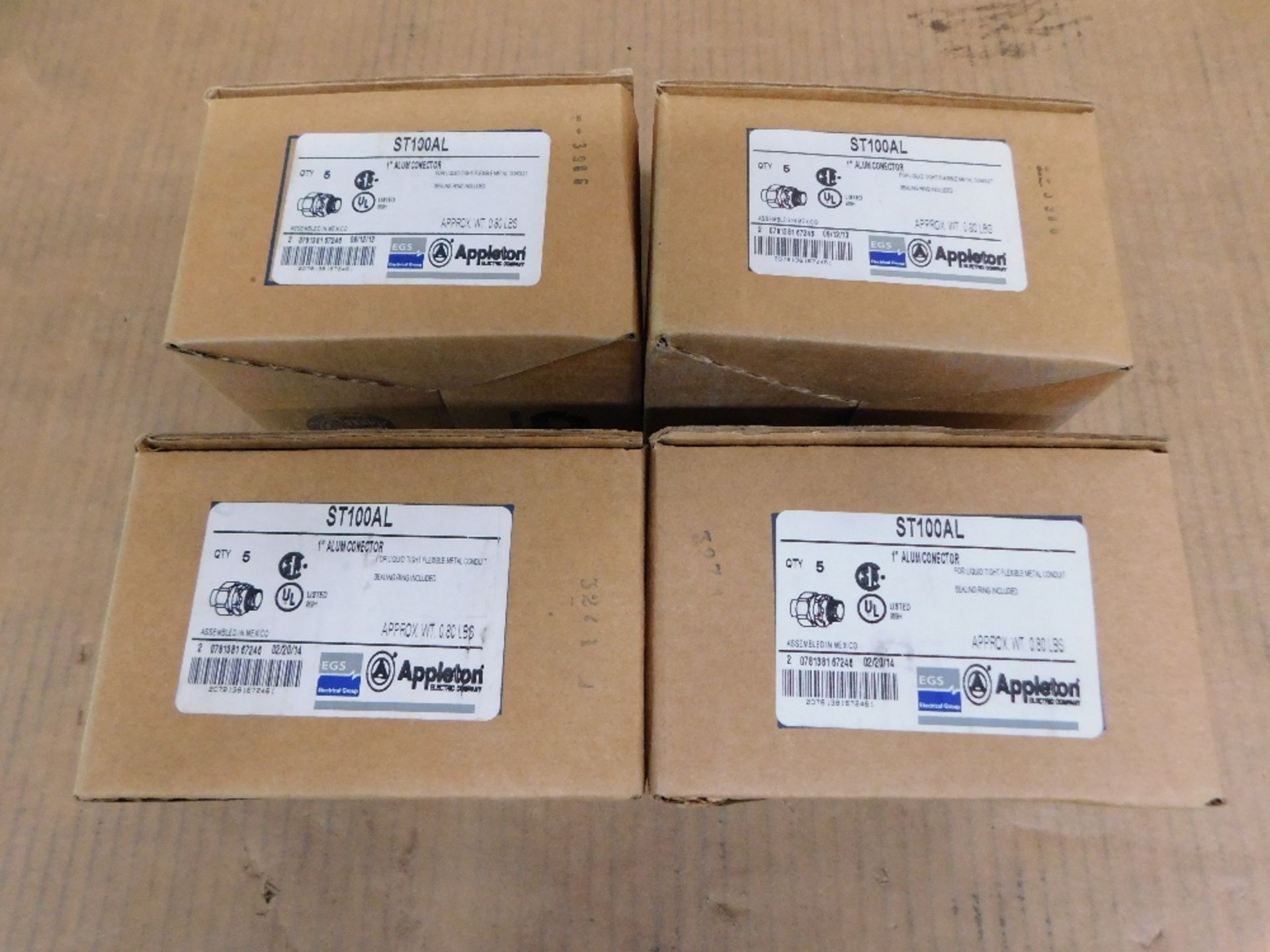 4x New Surplus Emerson ST100AL Connectors 5BOX Aluminum Liquid Tight