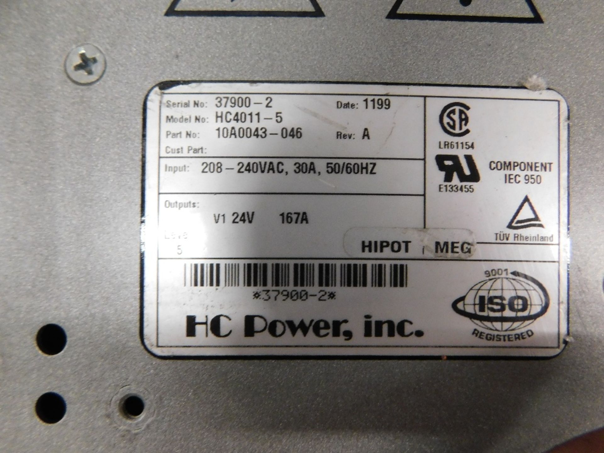 4x HC Power Used Surplus HC4011-5 Other Power Supplies 30A 208/240VAC - Image 3 of 7