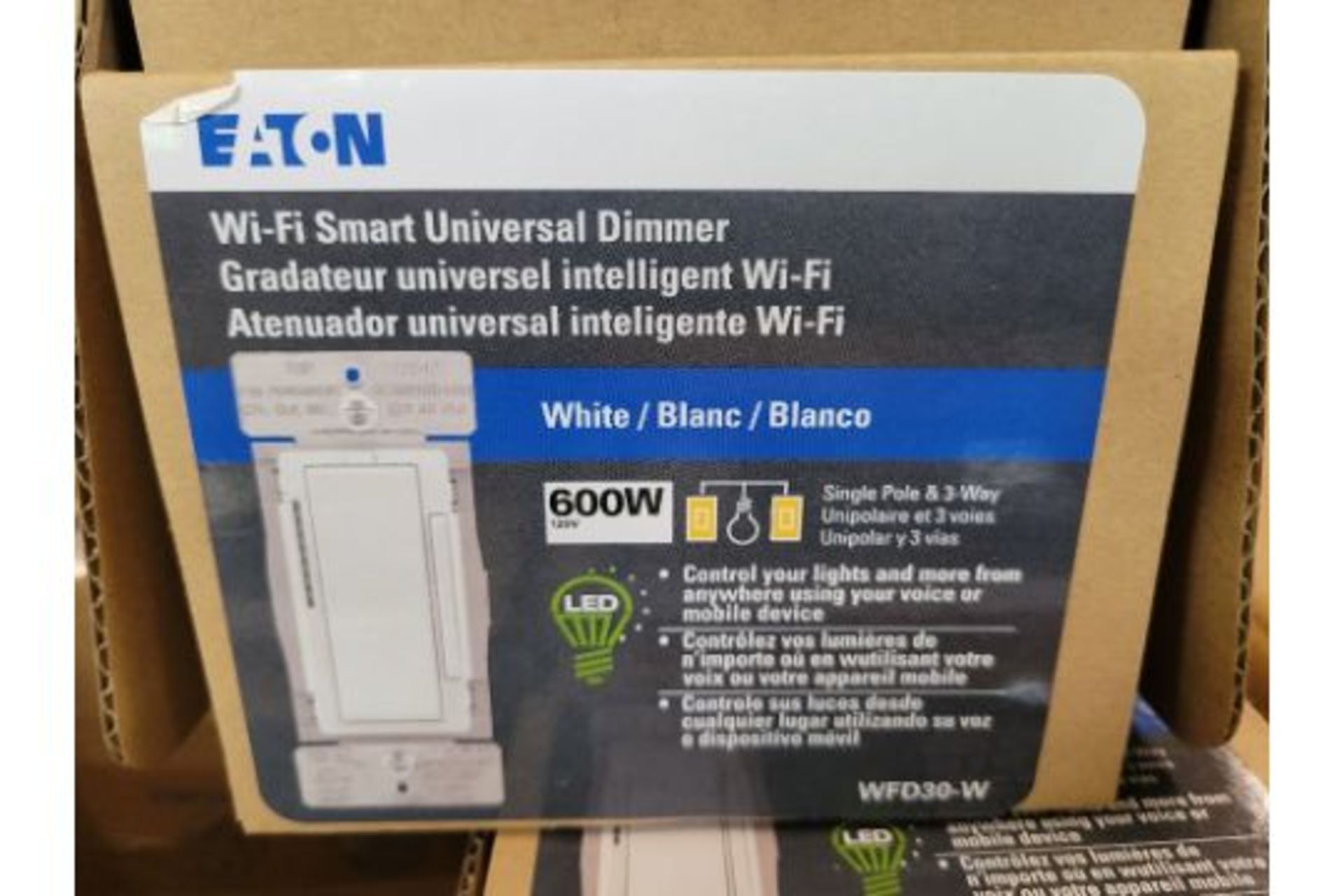 36x Eaton WFD30-W-SP-L Light and Dimmer Switches WiFi Smart Switch 125V 60Hz White - Image 2 of 4