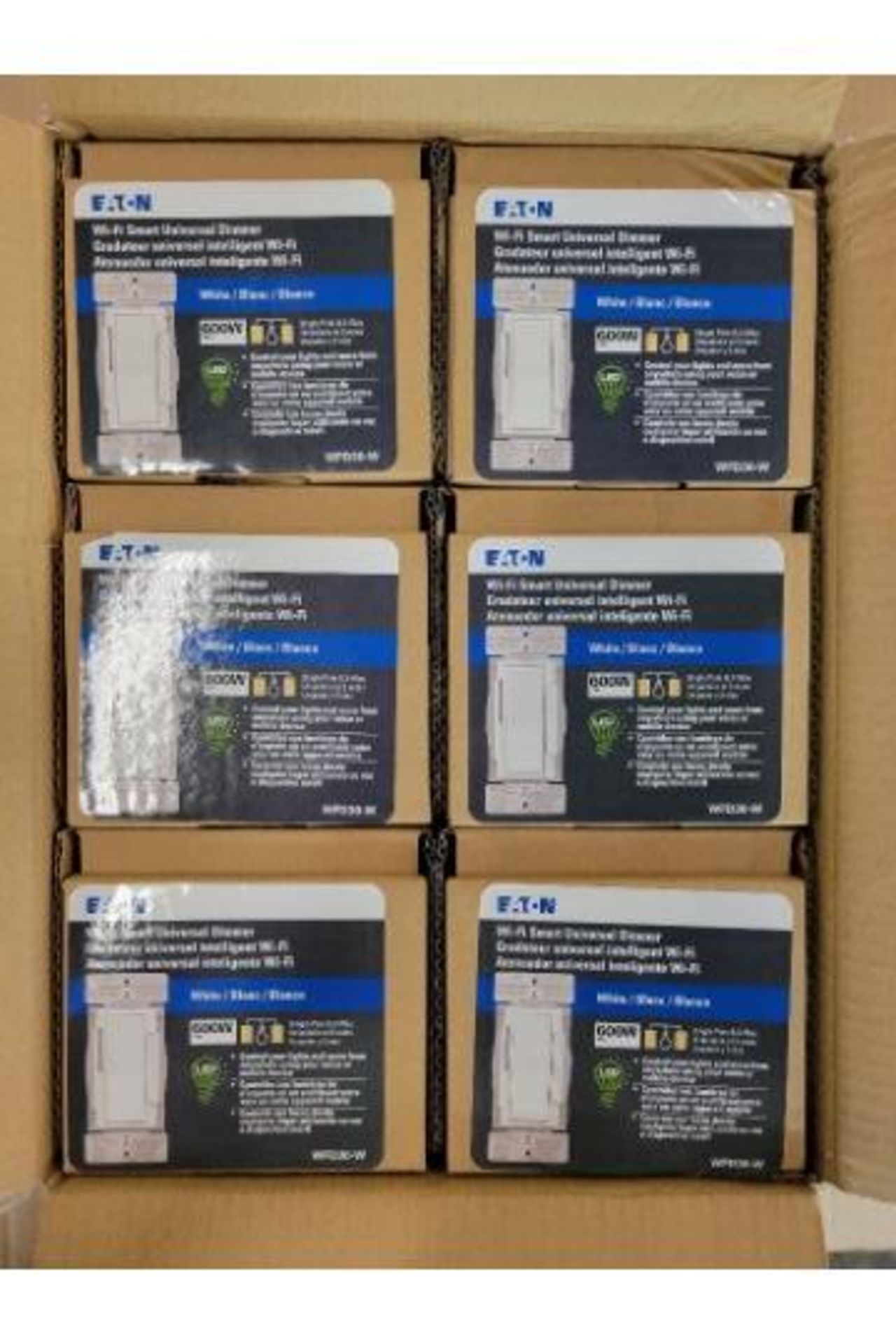 36x Eaton WFD30-W-SP-L Light and Dimmer Switches WiFi Smart Switch 125V 60Hz White