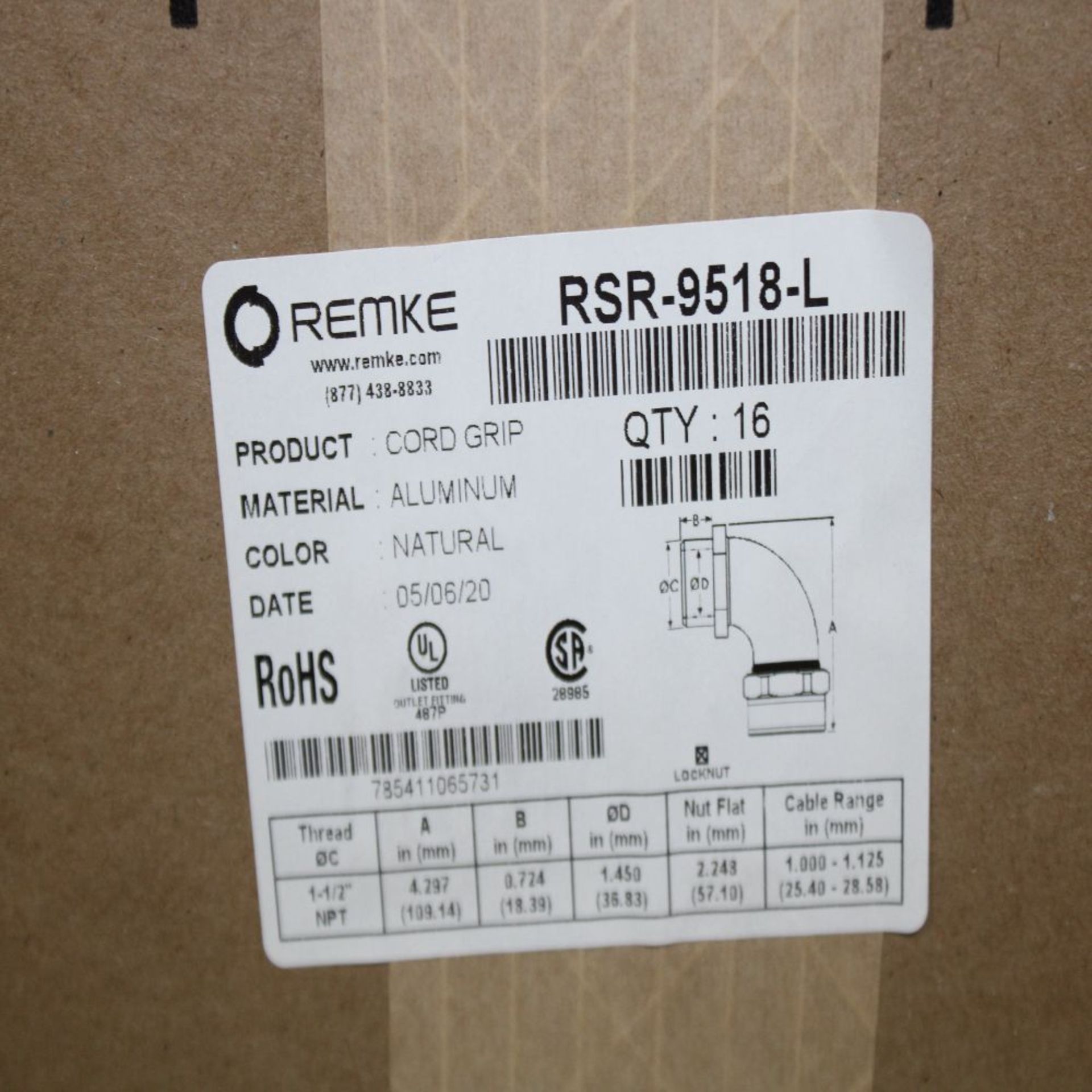 150x Remke Unused Surplus RSR-9518-L Connectors 90 Degree