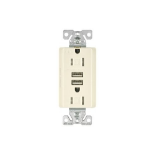 60x Eaton TR7755LA-BOX Outlets Combination USB Charger/Duplex Receptacle 15A 125V Light Almond EA Ta