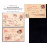 1902 (Jan 22/ Feb 21) Netherlands 5c postal stationery cards to J.M.J Muller in Bermuda both