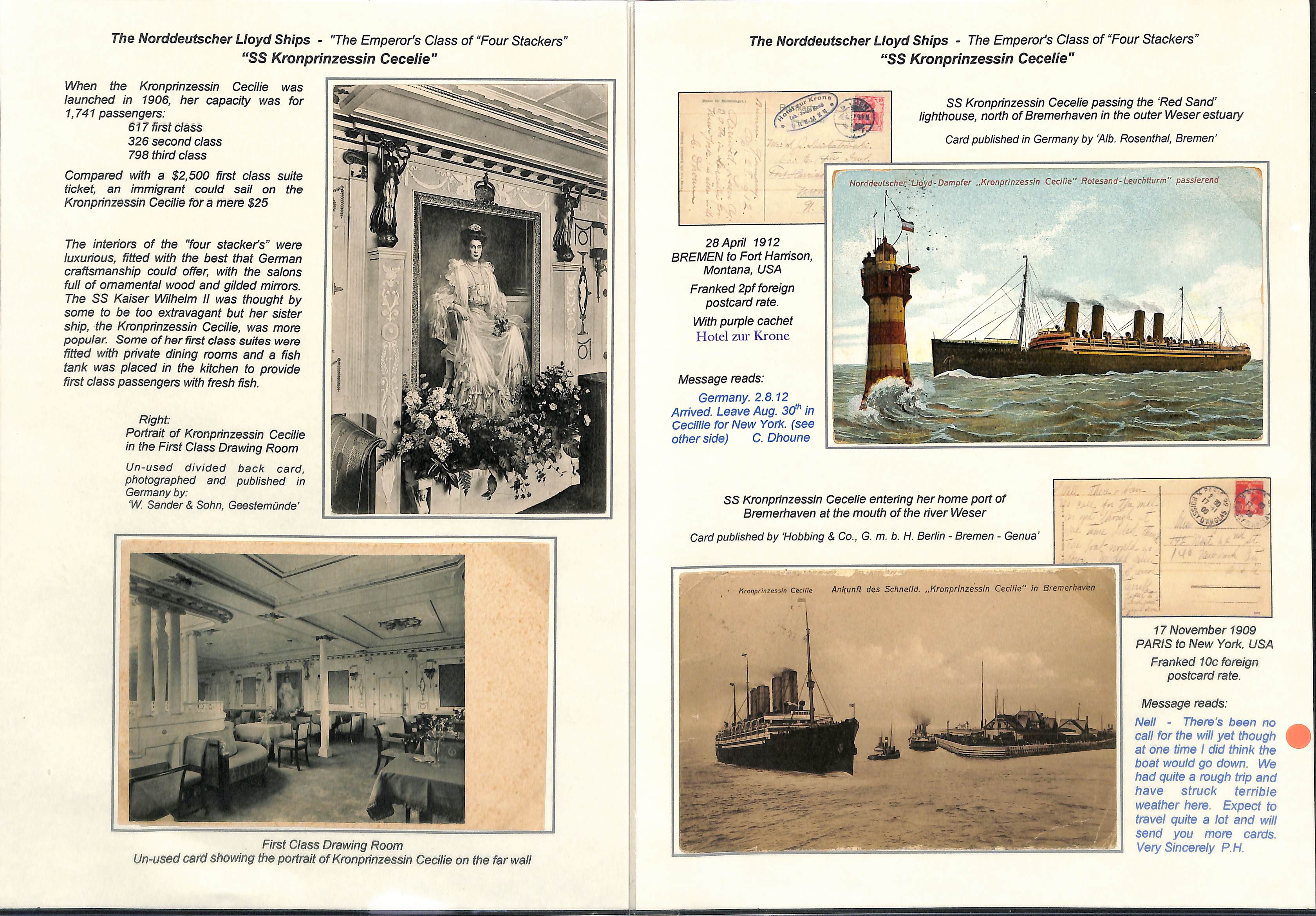 Kaiser Class Ships. 1898-1915 Picture postcards and ephemera, comprising "Kaiser Friedrich"