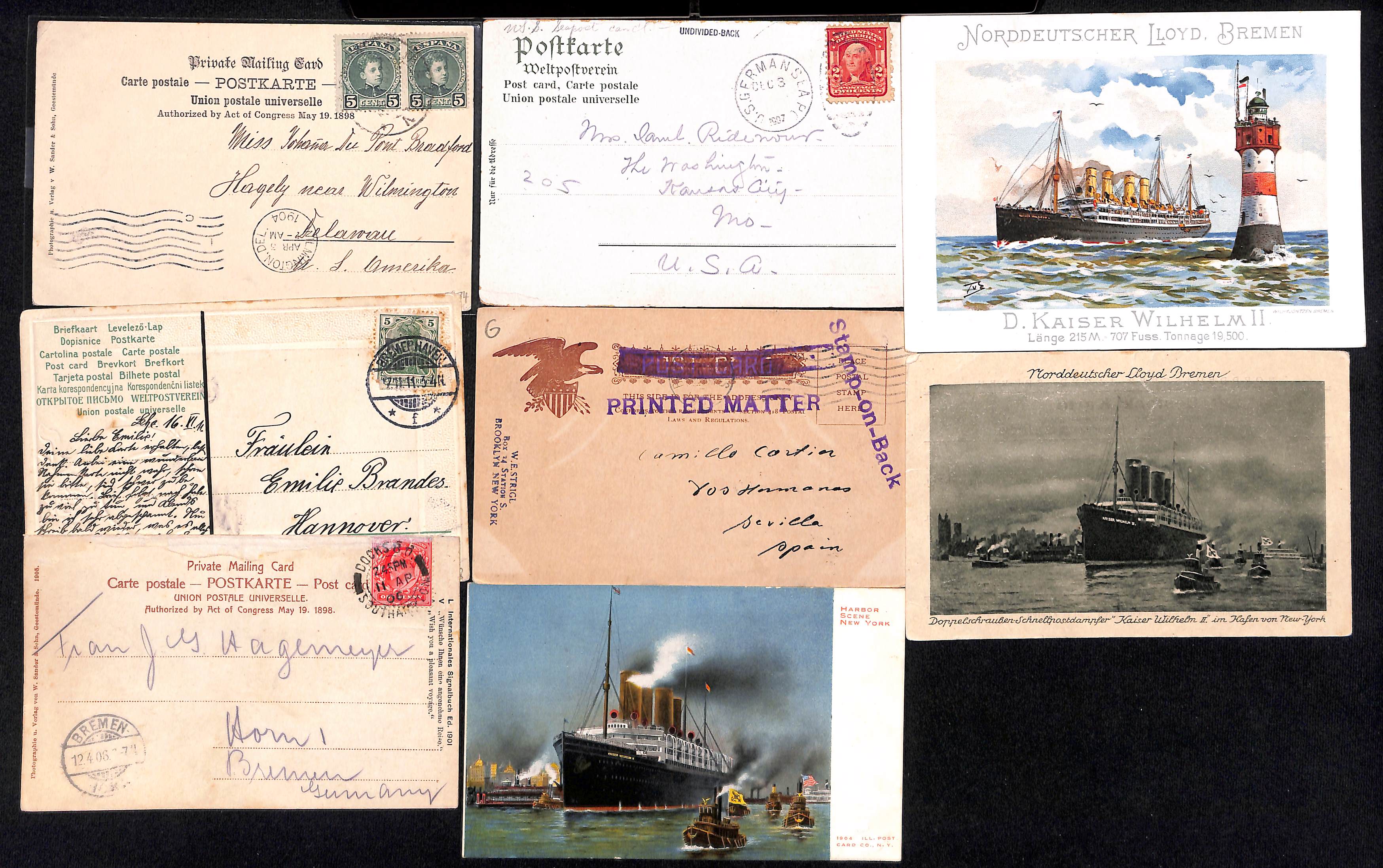 Kaiser Class Ships. 1898-1915 Picture postcards and ephemera, comprising "Kaiser Friedrich" - Image 6 of 9