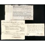 1749-1808 Handwritten and printed documents comprising 1749 list of freighters on the "Prince
