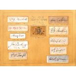 Australia - Ashes Captains. Autographs of the ten captains of Australian teams that won the Ashes