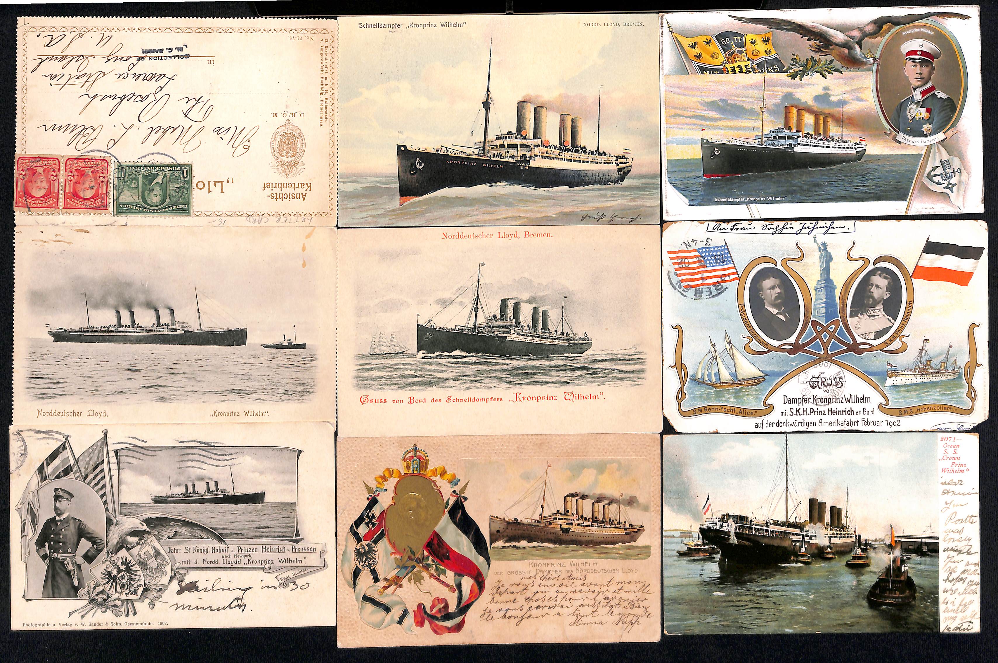 Kaiser Class Ships. 1898-1915 Picture postcards and ephemera, comprising "Kaiser Friedrich" - Image 5 of 9