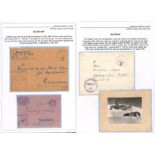 Gluckauf. 1940-43 Stampless Feldpost covers, one 1940 cover addressed to the ship, turned and reused