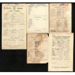 England - Scorecards. 1894-1936 Cards comprising 1894 Gentleman v Players at Lords Ground showing