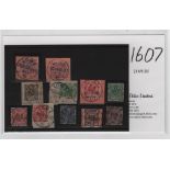 1895-99 Pieces (7) and single stamps (4) all with "LOME" cancels, comprising 1892 2m deep claret (