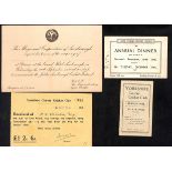 Yorkshire. 1906-86 Ephemera and signed covers including two 1932 (June 16) telegrams from