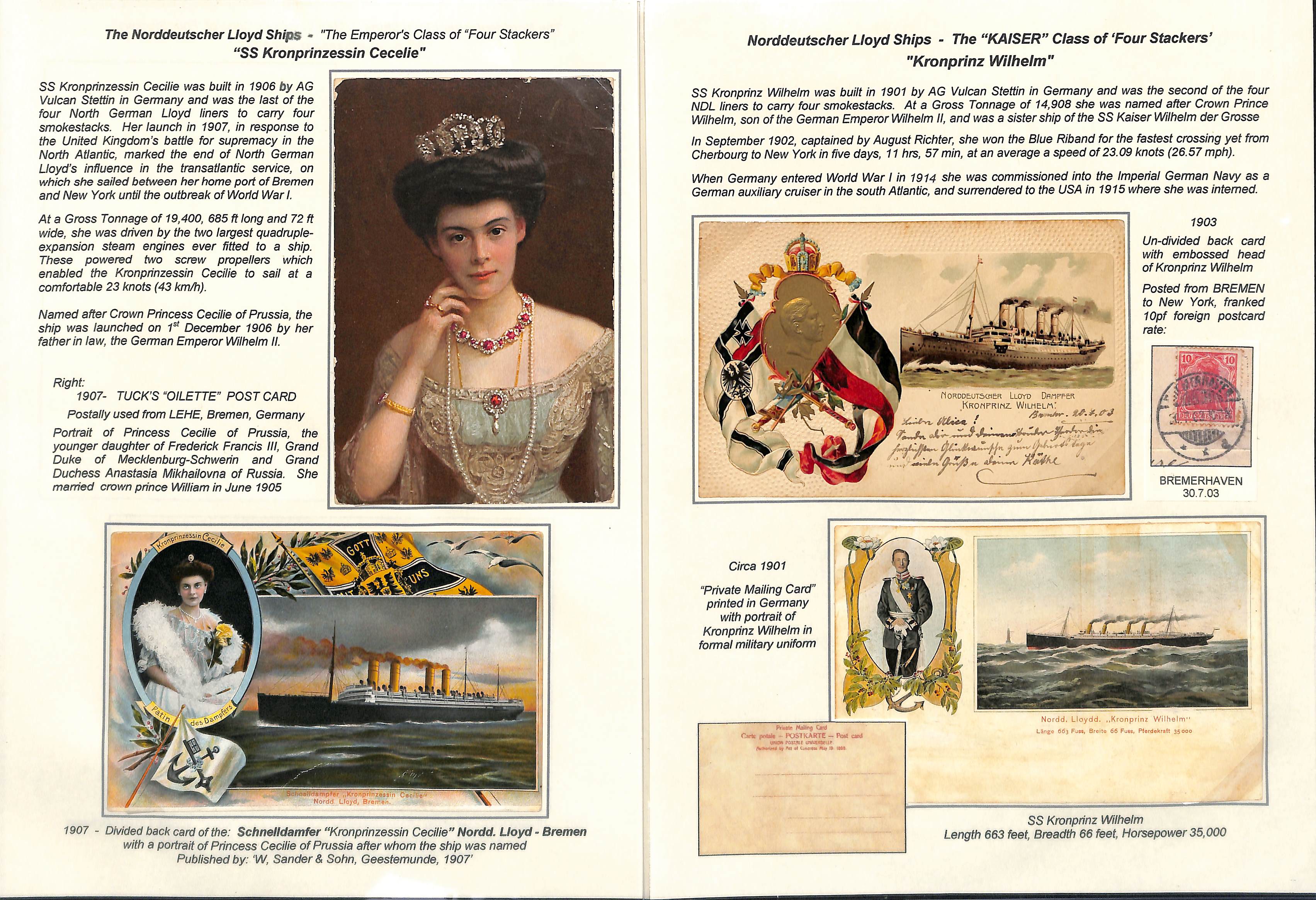 Kaiser Class Ships. 1898-1915 Picture postcards and ephemera, comprising "Kaiser Friedrich" - Image 3 of 9