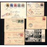 1898-1913 Covers (2) and postcards (4) with 1898 10pf Marine-Schiffposten card written from Tangier,