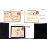 1901-02 Covers from South Africa to P.O.Ws on Burtts Island (2) or Darrells Island all with blue