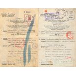 Egypt. 1942-43 Egyptian Red Cross forms to Jersey with replies on reverse, two types of form both