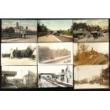 Railway Stations. 1904-14 Picture postcards with fine real Photo cards of Didsbury, Heaton Mersey,