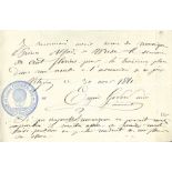 1881 (Aug 30) Handwritten receipt for 100 florins received from Prince Alfred de Wrede, a prize