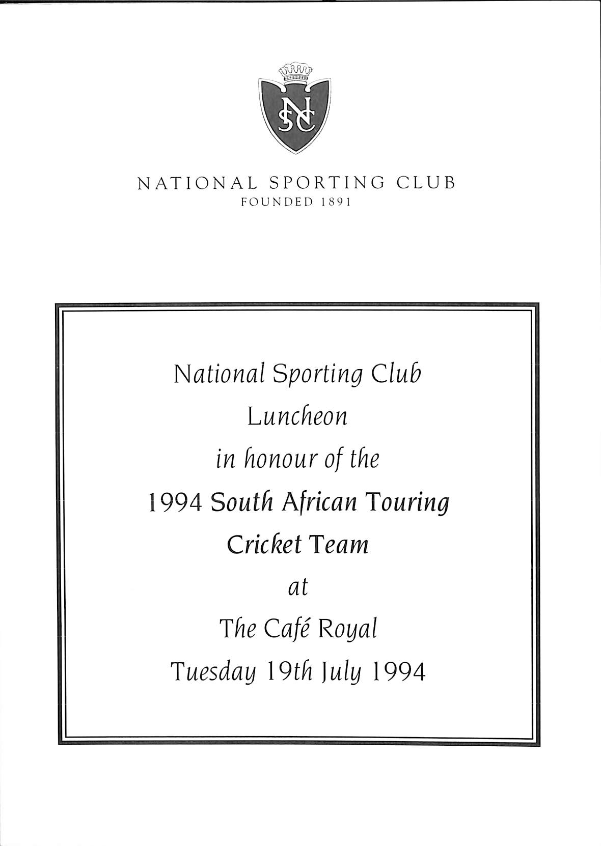 South Africa - Tours to England. 1904-2003 Ephemera including scarce 1904 programme of the - Image 3 of 3