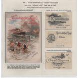 1891-1910 Printed ships menus (22, fifteen with concert programmes on the reverse) and passenger