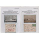 Asturias. 1914-18 Picture postcards of the ship (21), a cover and letter, comprising 1917