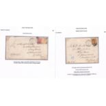 1884 Covers from St. Georges to London "via New York", the first franked 3d + Crown CC 1d paying the