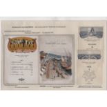 Mediterranean Ports. 1899-1908 Printed ship's menus (19) all superbly printed in colour with views