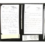 1933-2001 Letters in an album, from cricketers or concerning cricket, some useful autographs