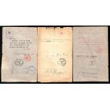 1941-43 British forms to Guernsey all with circular "WAFFEN-SS / Derwaltung / SS - flak - Ert. -