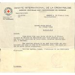 Switzerland. 1941 Swiss Red Cross forms with number "61" from Aline Margot in Geneva to her