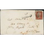 Charles Darwin. c.1850 Cover with a 1d red cancelled by London "68" District Post numeral, "TP /