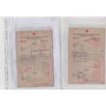 1941 British forms to Jersey all with boxed "Deutsches Rotes Kreuz / Eing.: / Ausg.:" dated "21 AOUT