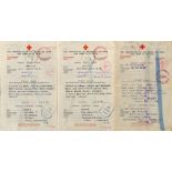 1944 Forms to or from Guernsey all with black 34mm Wehrmacht censor applied in Berlin, four forms