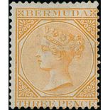 3d Orange, fine mint, scarce. S.G. 5, £2,250. Photo included on Front Cover.