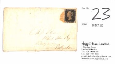 1841 (Feb. 12) Handwritten Valentine poem, four eight line verses to "Dear Meg", posted from Belfast