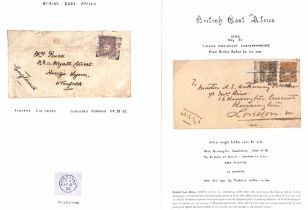 1892 (Mar. 28) Cover to Mrs Powell, Kings Lynn, Norfolk, franked 4½a dull violet tied by a Mombasa