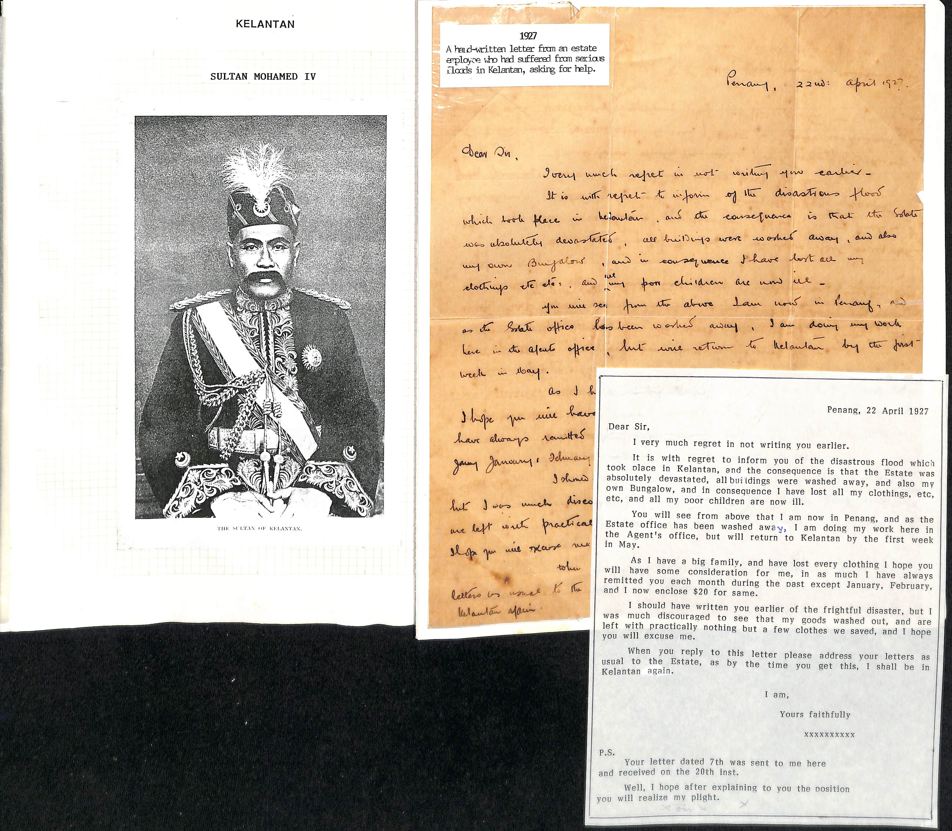 c.1905-49 Photos, Sultans letter, etc., including 1914 signed letter on crested notepaper from - Image 6 of 6