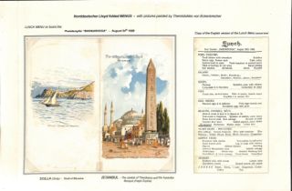 1891-1910 Ships menus (54) without postcards, all superbly printed in colour with views of