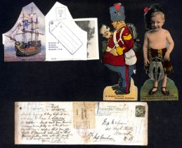 Novelty Shaped Postcards - Exhibitions. 1908-11 Cards comprising Valentine Series "Giant Post