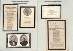 Royalty - Prince Albert/Queen Victoria. 1861 Prince Albert Mourning cards (7), and woven silks (3,