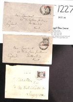 1912-18 Covers to England (2) or Singapore all franked 4c with cancels of Kota Bharu, Pasir Puteh or