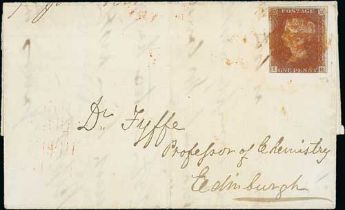 1841 (June 19) Entire letter from Dalry to Edinburgh franked 1d red, IH plate 11 with four