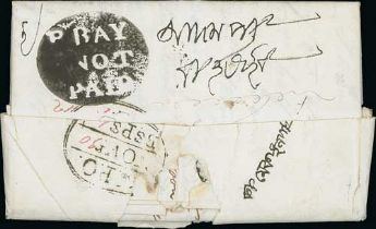 1801 (Nov. 1) Entire letter from an Ensign in the 1st Battn, 3rd Regt., sent from Bombay to "Adam