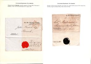 Navy. 1805-39 Entire letter and entires (7) all with printed O.H.M.S or "Pursuant to Act of